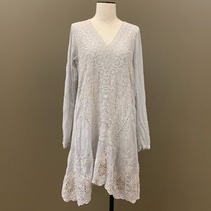 Johnny Was light lilac eyelet dress